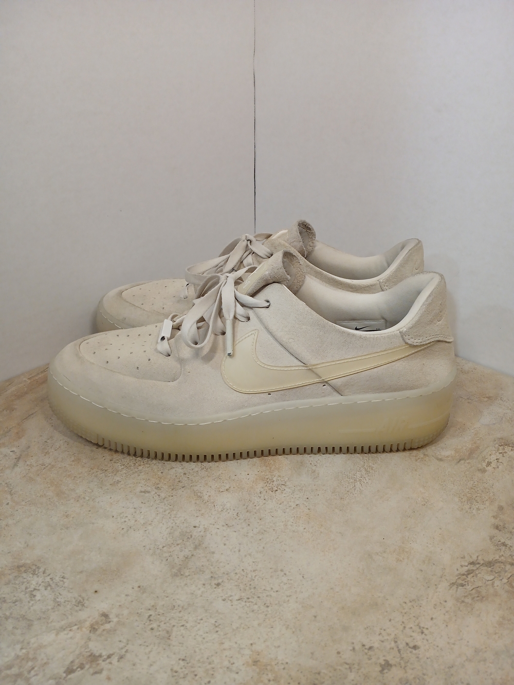 Nike Air Force 1 Shadow Off-White Suede Sneakers - AR5409-001 - Women's 11